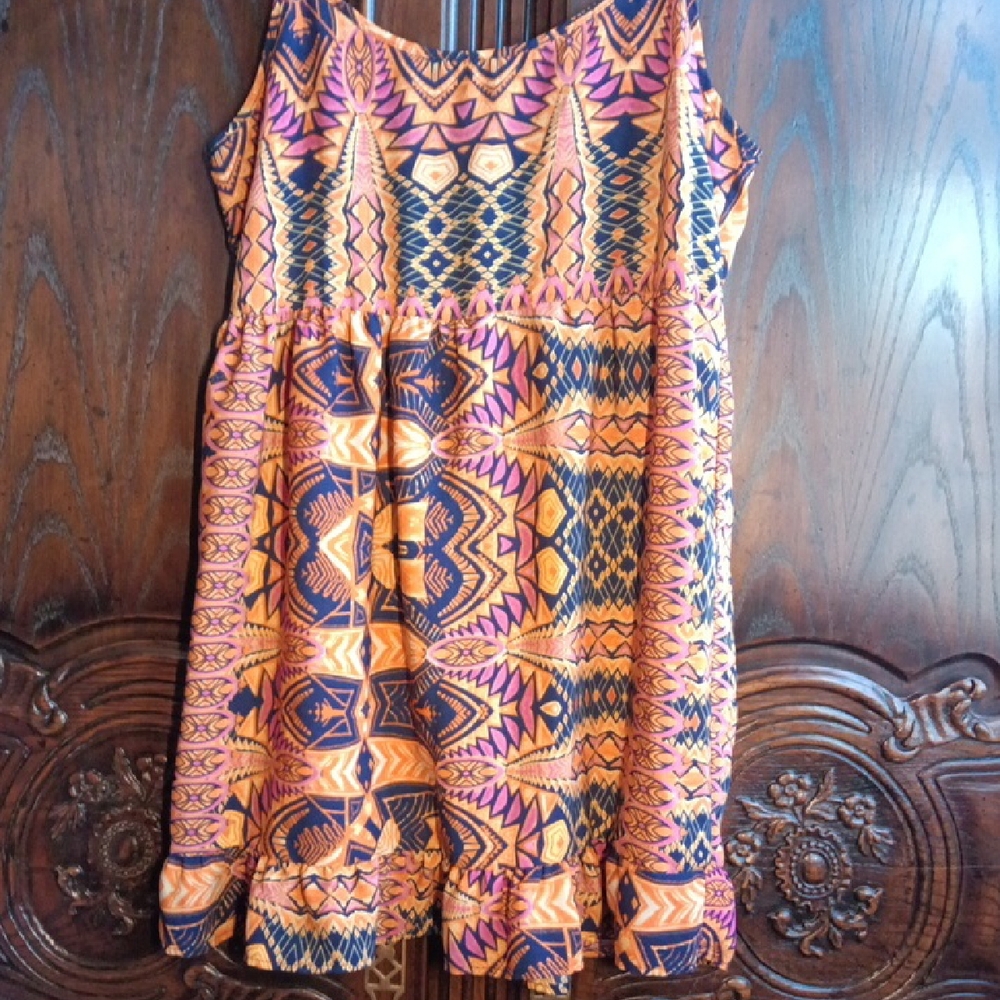 Vibrant Geometric Print Dress
